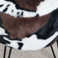 Animal Print Faux Fur Round Stool -13&