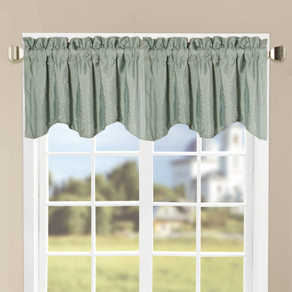 Marquesa Dots Embroidery Silk Blended Valance 2 Piece Set - 46" x 19"
