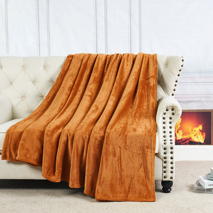 Solid Flannel Throw Blanket