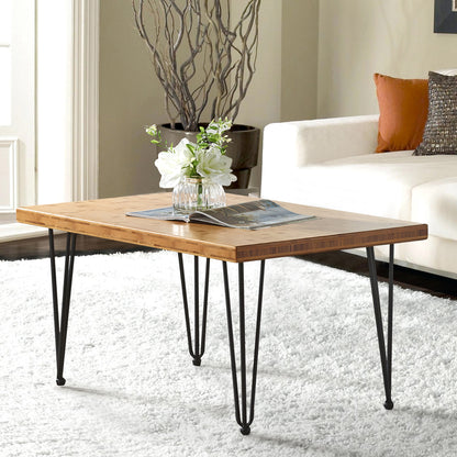 Living Bamboo Coffee Table with Hairpin 19" Legs