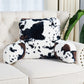 Cows Flowers Faux Fur Medium/Large Size Bedrest Pillow Backrest Pillow