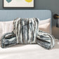 Multi-Jacquard Faux Fur Bedrest Pillow Backrest Pillow  - 20" x 18" x 17"