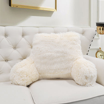 Shaggy Faux Fur Bedrest Pillow, 20" x 18" x 17"