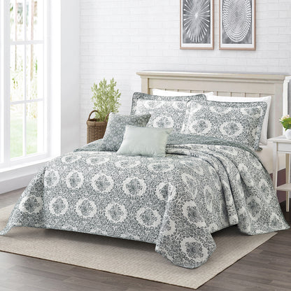 Legacy 5 Piece Printed Microfiber Quilts Set