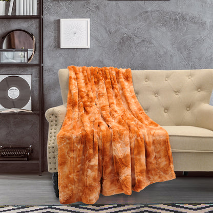 Tie Dyed Double Sided Faux Fur Throw-50&