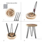 Suar Wood End Table with Hairpin Legs