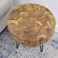 Greenage Natural Teak Coffee Side Table with Hairpin Table Legs-18.5" x 18.5" x 25" H