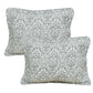 5 Piece Printed Microfiber Quilt Bedspread Set - Visionary Damask Blue & Visionary Grey