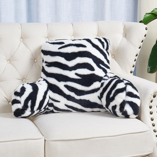 Zebra Faux Fur Medium/Large Size Bed rest Pillow